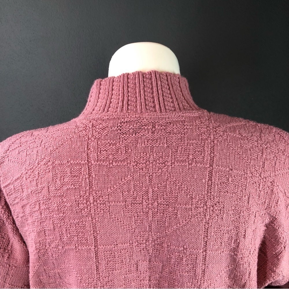 College Point Dusty Rose Pink Mock Neck Knit Sweater - Picture 6 of 7